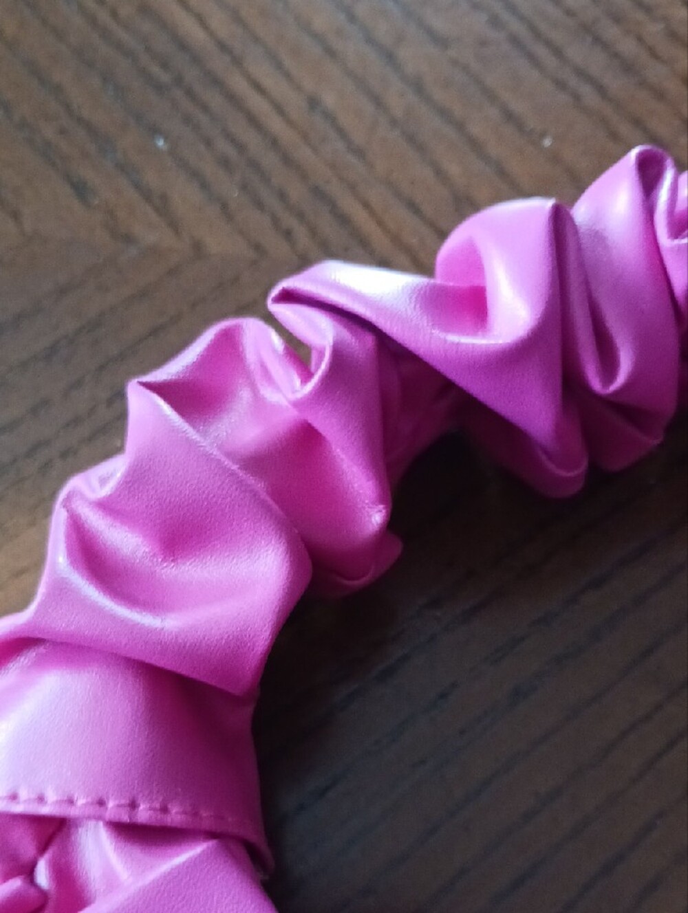 Fuchsia Ruched Shoulder Bag - Picture 4 of 5